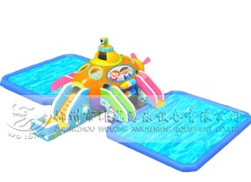 深海潜水充气水乐园夏季移动水乐园游乐设备儿童充气嬉水设施